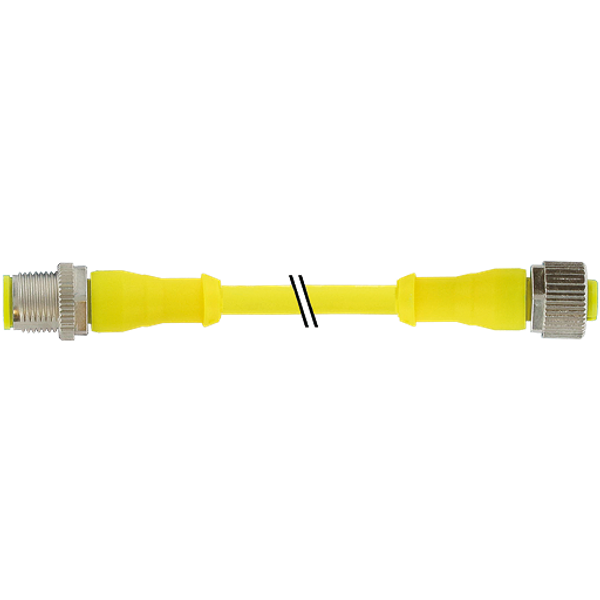 M12 male 0°/M12 fem. 0° A-cod. AIDA PUR 5x0.34 shielded ye+drag-ch 7m image 1