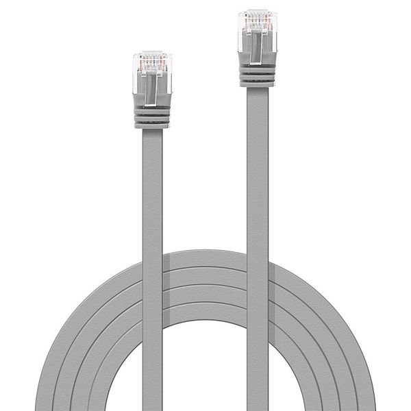 5m Cat.6 U/UTP Flat Network Cable, Grey RJ45, M/M, 250MHz, copper, 32AWG image 2