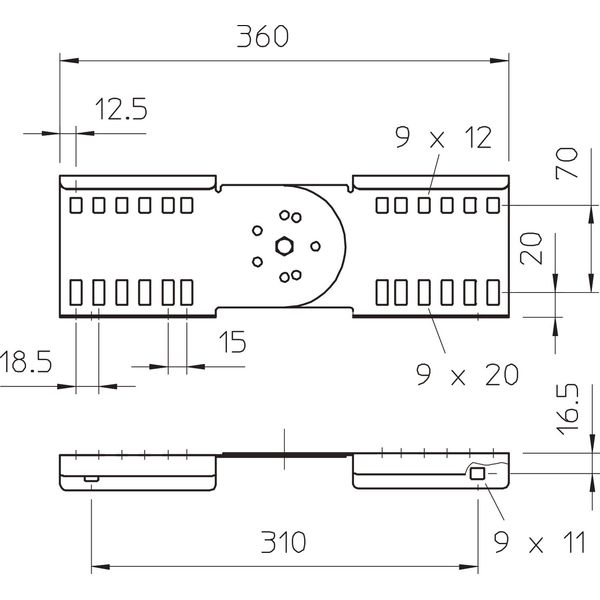 LGVG 110 A2 Adjustable connector for cable ladder 114x360 image 2