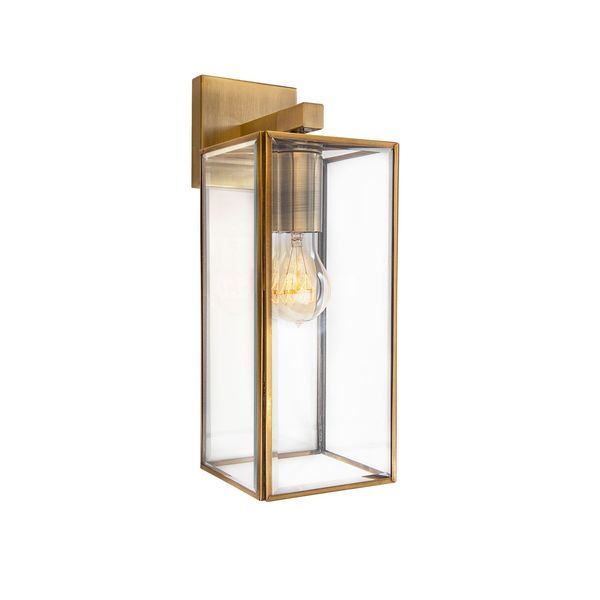 Antique Brass Metal   Clear Glass   LED E27 1x12 Watt 230 Volt  IP20 Bulb Excluded  L: 13 W: 17.5 H: 35 cm Adjustable height image 1