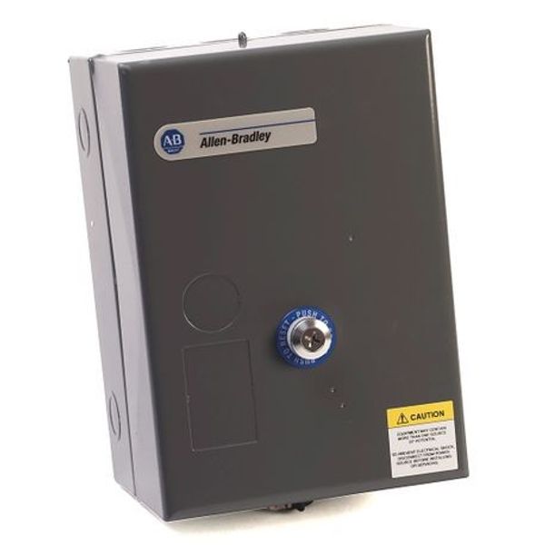 Allen-Bradley, 509-CAB, Available from RCC, NEMA Full Voltage Non-Reversing Starter, SIZE 2, 460-480V 60Hz, Type 1 General Purpose Enclosure, Surface Mounting, with Eutectic Alloy Overload Relay image 1