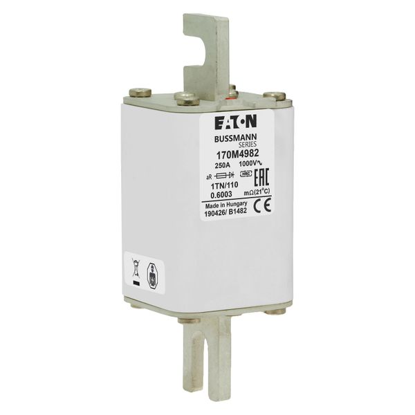 Fuse-link, high speed, 250 A, AC 1000 V, DIN 1, 51 x 69 x 138 mm, aR, DIN, IEC, single indicator image 16