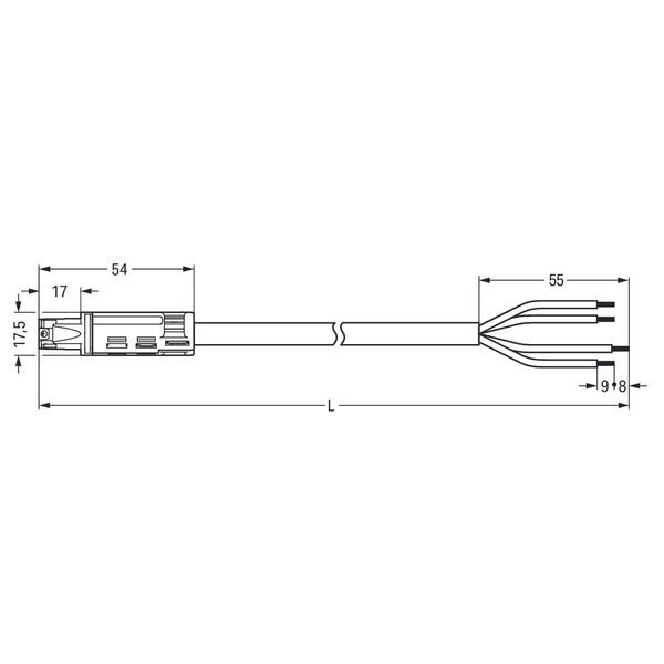 pre-assembled connecting cable;Eca;Socket/open-ended;white image 4