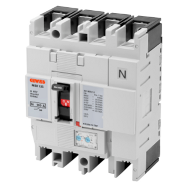 MSX 125 - MOULDED CASE CIRCUIT BREAKERS - ADJUSTABLE THERMAL AND ADJUSTABLE MAGNETIC RELEASE - 36KA 4P 100A 690V image 1