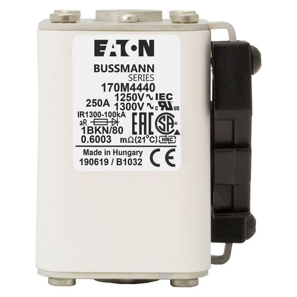 Fuse-link, high speed, 250 A, AC 1250 V, size 1, 53 x 69 x 80 mm, aR, IEC, UL, single indicator image 26