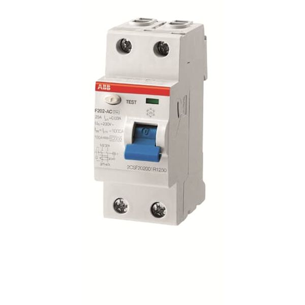 F202 AC-25/0.5 Residual Current Circuit Breaker 2P AC type 500 mA image 1