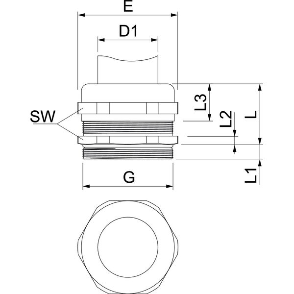 V-TEC VM63 MS Cable gland  M63 image 2