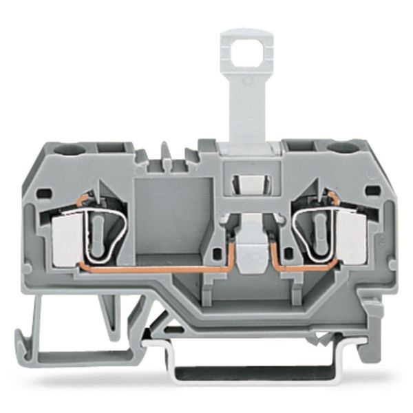 2-conductor disconnect terminal block for DIN-rail 35 x 15 and 35 x 7. image 1