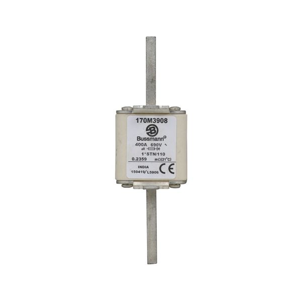 Fuse-link, high speed, 400 A, AC 690 V, compact size 1, 43 x 59 x 141 mm, aR, DIN, IEC, visual indicator image 4