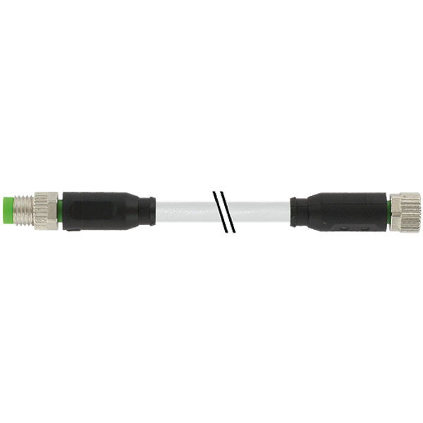 M8 male 0° / M8 female 0° A-cod. PVC 4x0.25 gy UL/CSA 6m image 1