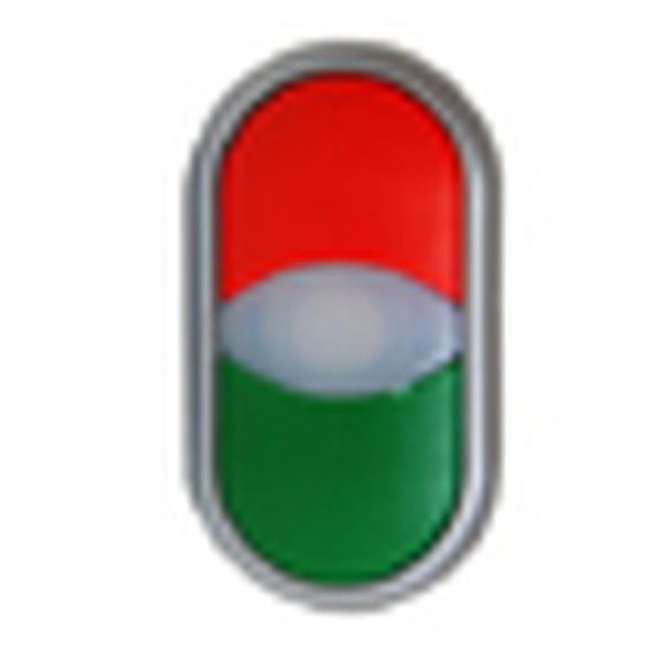 Double push-button, illuminated, red/green image 2