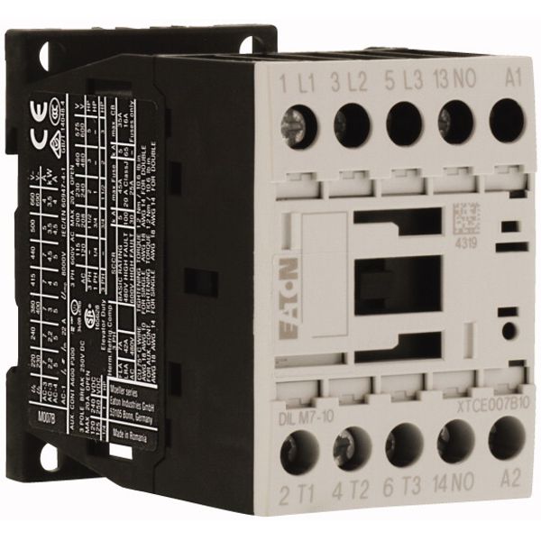 Contactor, 3 pole, 380 V 400 V 3 kW, 1 N/O, 400 V 50 Hz, 440 V 60 Hz, AC operation, Screw terminals image 4