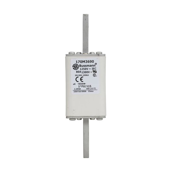 Fuse-link, high speed, 63 A, AC 1250 V, compact size 1, 45 x 59 x 156 mm, aR, IEC, UL, single indicator image 12