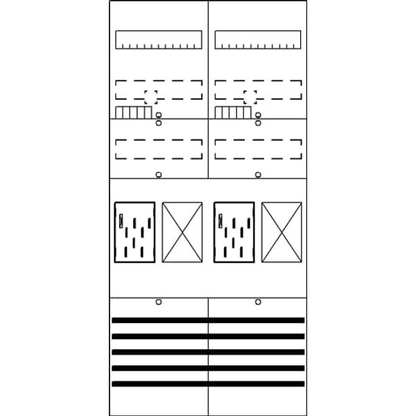 BF27C22 Meter panel, Field width: 2, Rows: 0, 1050 mm x 500 mm x 160 mm, IP2XC image 13