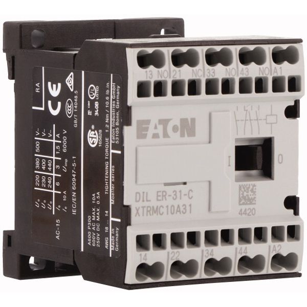 Contactor relay, 230 V 50/60 Hz, N/O = Normally open: 3 N/O, N/C = Normally closed: 1 NC, Spring-loaded terminals, AC operation image 4