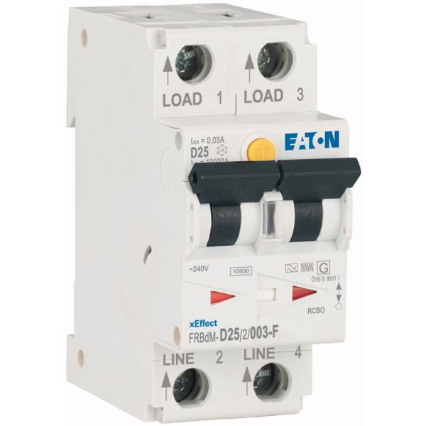 Digital RCD/MCB combination, 25 A, 30 mA, MCB trip characteristic: D, 2p, RCD trip characteristic: F image 2