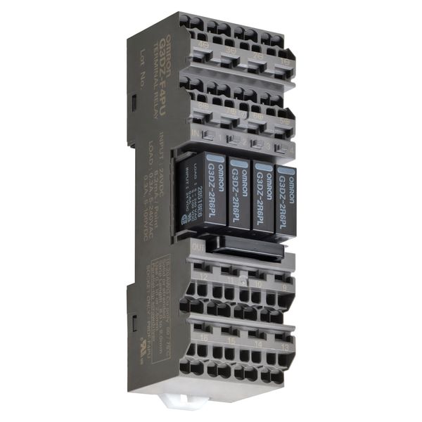 Terminal relay, DIN rail/surface mounting, Power MOS FET relay, 4x SPS image 3