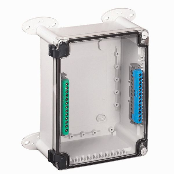 IP55 IK07 Plastic Industrial Enclosure - 360x270x124mm with Transparent Cover - RAL7035 image 1