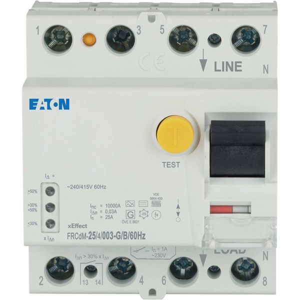 Digital residual current circuit-breaker, all-current sensitive, 25 A, 4p, 30 mA, type G/B, 60 Hz image 5