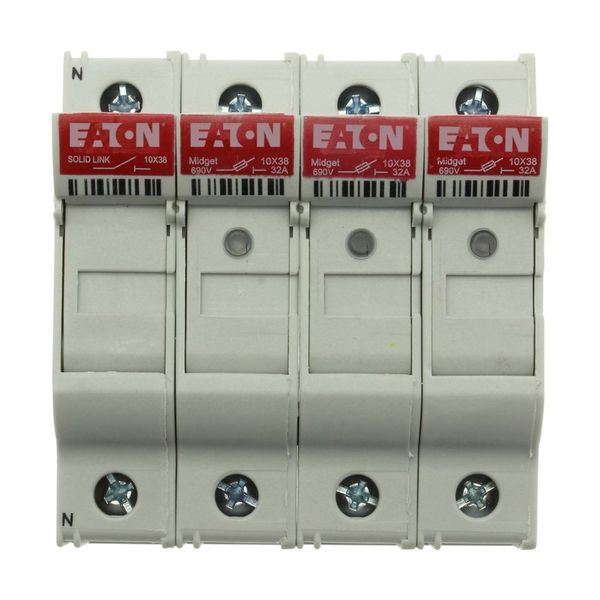 Fuse-holder, LV, 32 A, AC 690 V, 10 x 38 mm, 3P+N, UL, IEC, indicating, DIN rail mount image 11