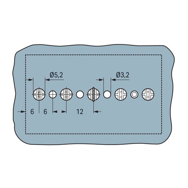 4-conductor chassis-mount terminal strip without ground contact 3-pole image 3