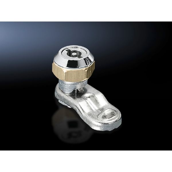 SZ Cam lock, die-cast, nickel-plated, with double bit insert image 5