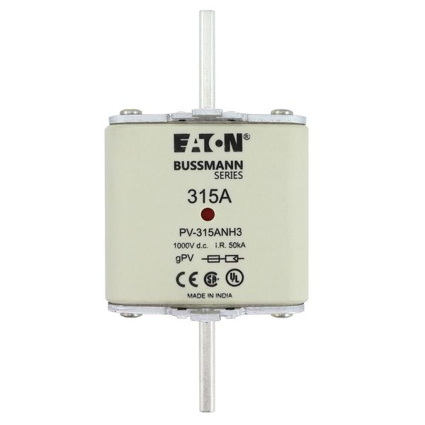 Fuse-link, high speed, 400 A, DC 1000 V, NH3, gPV, UL PV, UL, IEC, dual indicator image 27