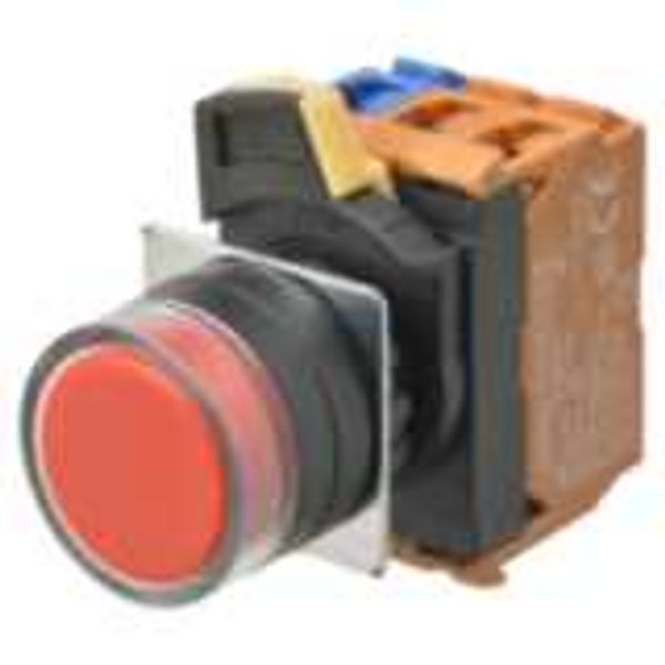 Pushbutton A22NN Ã˜22, bezel plastic, FULL GUARD, MOMENTARY, CAP COLOR A2210218A image 1