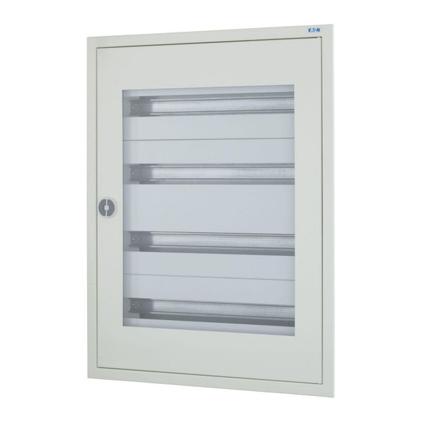 Complete flush-mounted flat distribution board with window, white, 24 SU per row, 4 rows, type C image 3