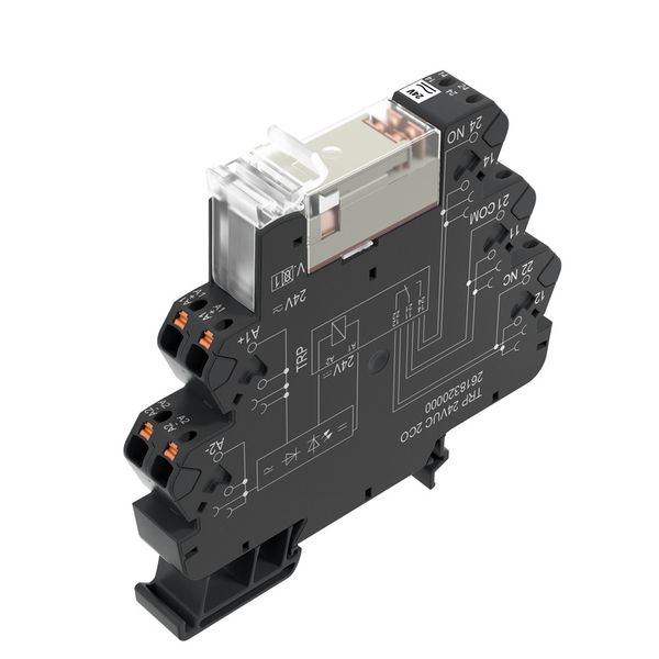 Relay module, 24 V UC ±10 %, Green LED, Rectifier, 1 CO contact (AgNi) image 1