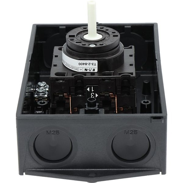 Reversing switches, T3, 32 A, surface mounting, 2 contact unit(s), Contacts: 4, 45 °, maintained, With 0 (Off) position, 1-0-2, Design number 8400 image 7