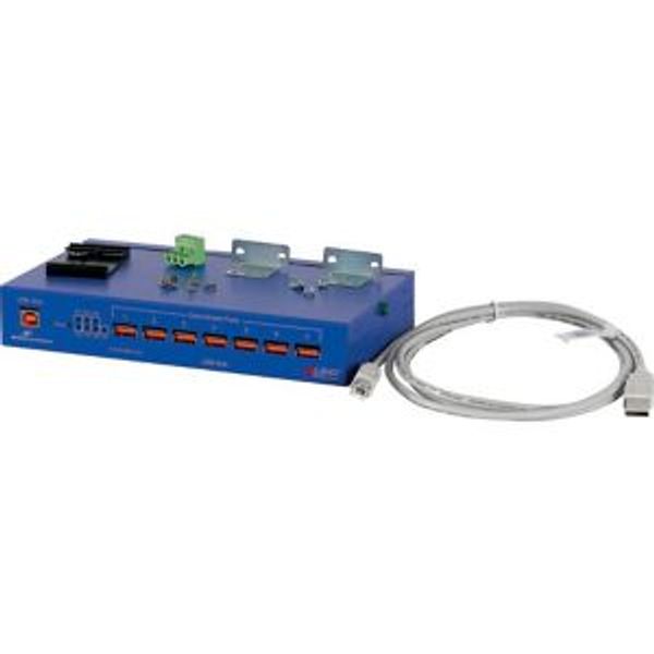 Isolated industrial USB hub, 7port, diagnostic system image 2