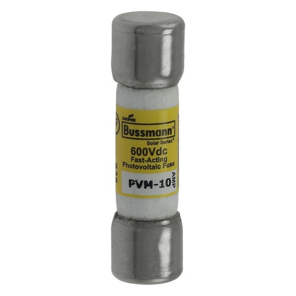 Midget Fuse, Photovoltaic, 600 Vdc, 50 kAIC interrupt rating, Fast acting class, Fuse Holder and Block mounting, Ferrule end X ferrule end connection, 10A current rating, 50 kA DC breaking capacity, .41 in diameter image 17