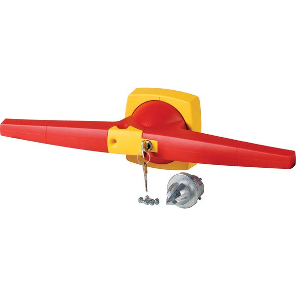 Toggle, 14mm, door installation, red/yellow, cylinder lock image 3