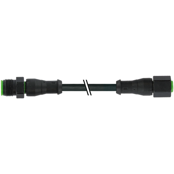 M12 male 0° / M12 female 0° A-cod. V4A FEP 5xAWG22 bk 10m image 1