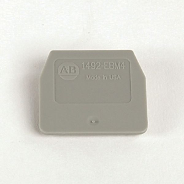 Allen-Bradley 1492-EBM4 End Barrier, For Spring Clamp Type TB, 1.5 x 31 x 27.7mm (0.06 x 1.22 x 1.09 in), Gray, for Use With 1492-WM4 image 1