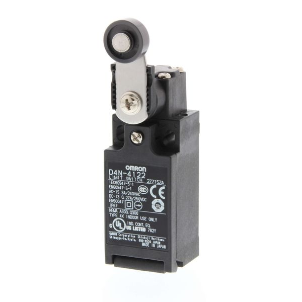 Limit switch, Roller lever (metal lever, resin roller), 2NC (snap-acti D4N 0086H image 1