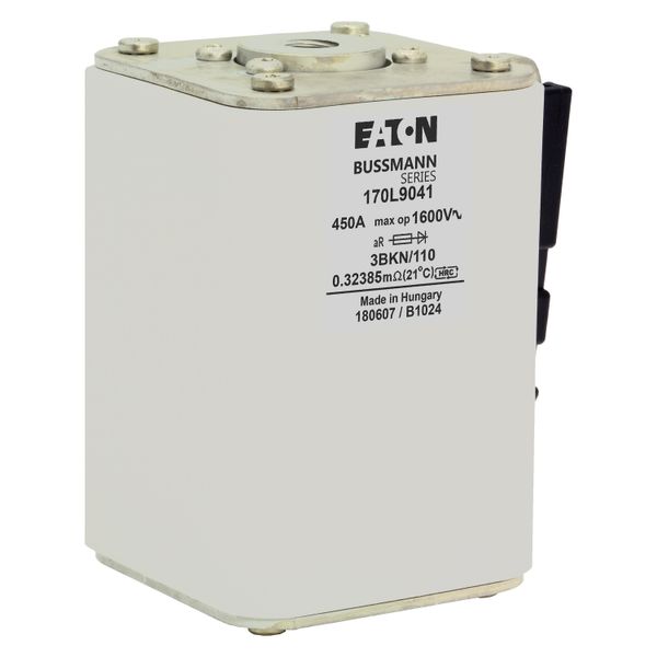 Fuse-link, high speed, 450 A, AC 1600 V, Size 3, 85 x 96 x 112 mm, aR, IEC, single indicator image 20