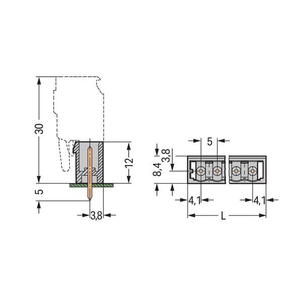 231-137/001-000 THT male header; 1.0 x 1.0 mm solder pin; straight image 3