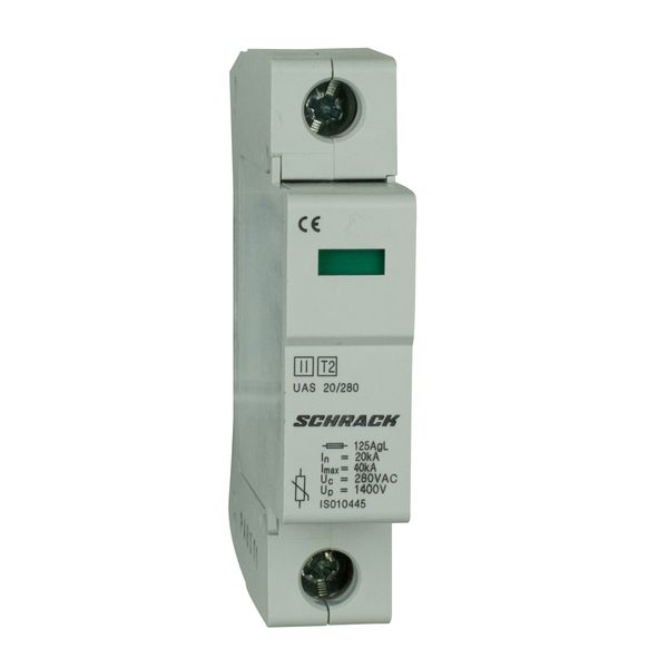 T2/C-Surge arrester complete, 1p, 1x20kA/280V - Series UAS image 1