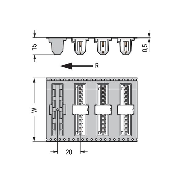 THR male header 1.0 x 1.0 mm solder pin straight black image 7