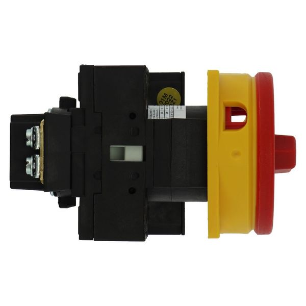 Main switch, P1, 40 A, flush mounting, 3 pole, 1 N/O, 1 N/C, Emergency switching off function, With red rotary handle and yellow locking ring, Lockabl image 11