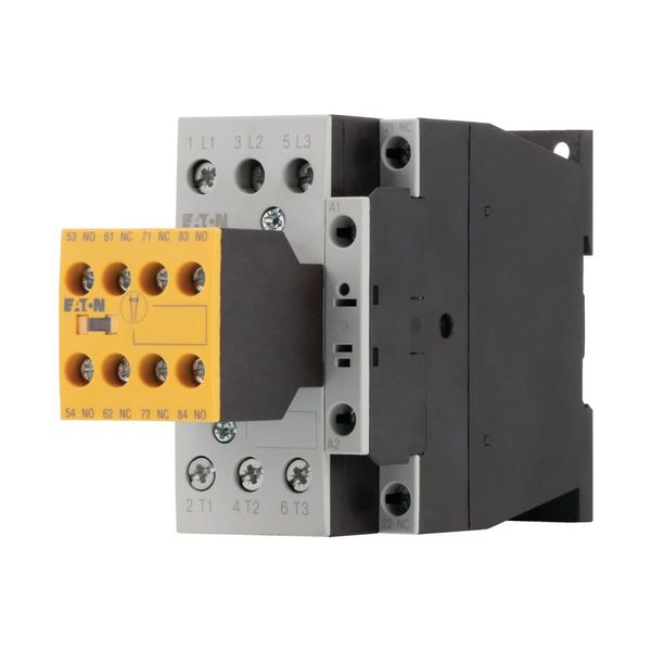 Safety contactor, 380 V 400 V: 15 kW, 2 N/O, 3 NC, RDC 24: 24 - 27 V DC, DC operation, Screw terminals, with mirror contact. image 15