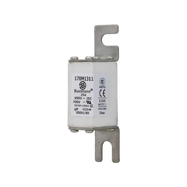 Fuse-link, high speed, 25 A, AC 690 V, DIN 000, 21 x 40 x 100 mm, gR, DIN, IEC image 10