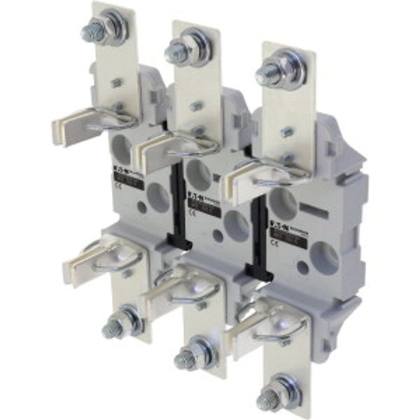 Fuse-base, LV, 400 A, AC 690 V, NH2, 3P, IEC, double clip, DIN rail mount image 1