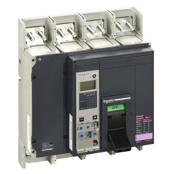 circuit breaker ComPact NS1250H, 70 kA at 415 VAC, Micrologic 5.0 A trip unit, 1250 A, fixed,4 poles 4d image 4