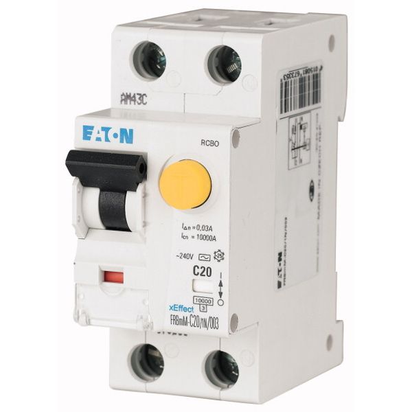 RCD/MCB combination, 10 A, 300 mA, MCB trip characteristic: D, 1p+N, RCD trip characteristic: A image 1