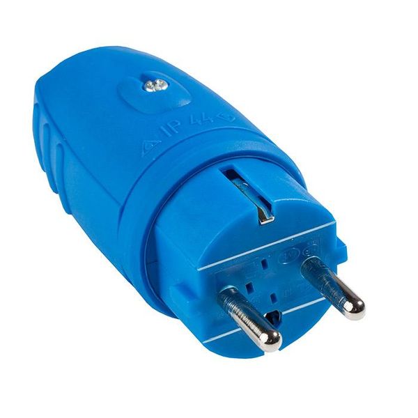 Schwabe Rubber stekker 230V blauw IP44 image 1