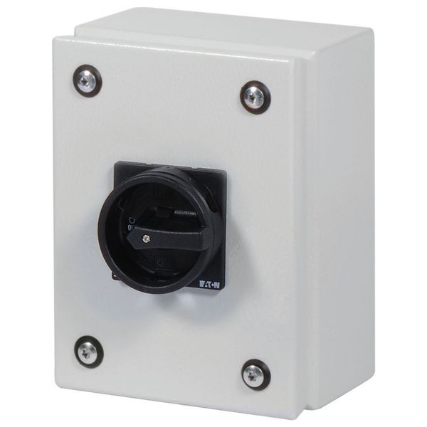 Main switch, T0, 20 A, surface mounting, 1 contact unit(s), 2 pole, STOP function, With black rotary handle and locking ring, Lockable in the 0 (Off) image 7