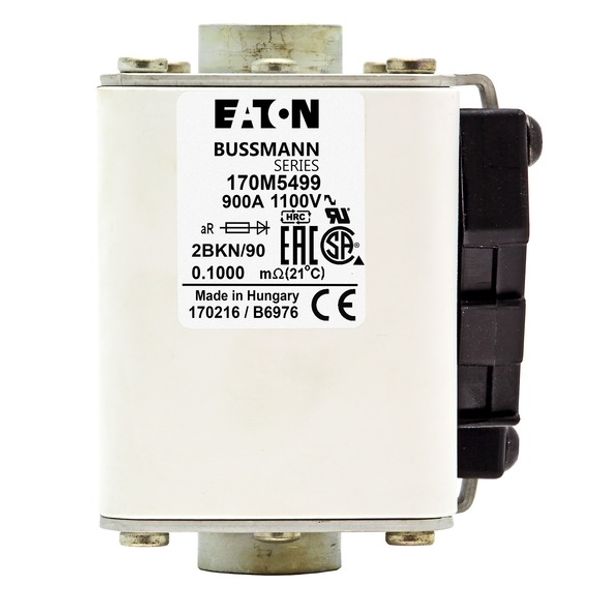 Fuse-link, high speed, 550 A, AC 690 V, size 2, 61 x 77 x 51 mm, aR, IEC, UL, single indicator, flush end, 16 UNC image 2